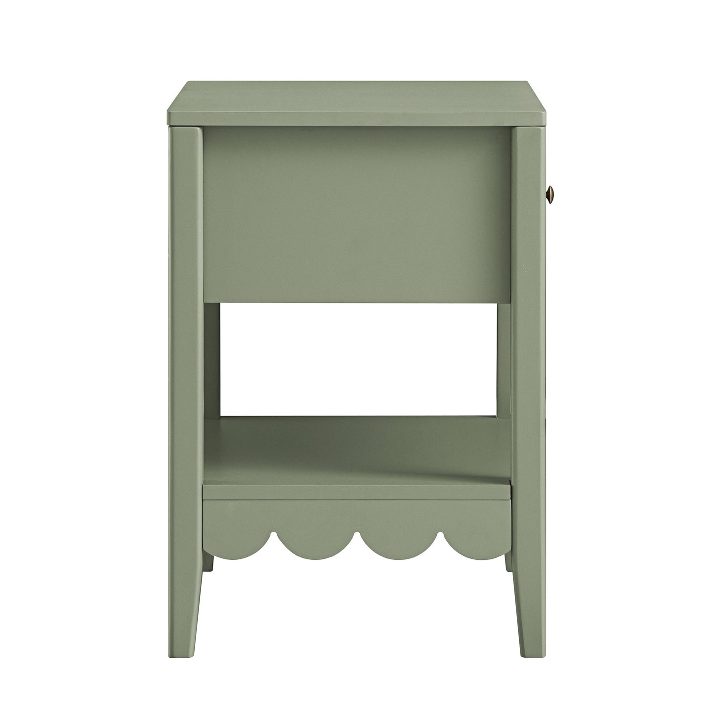Table de chevet Henley à bords festonnés avec tiroir, vert sauge