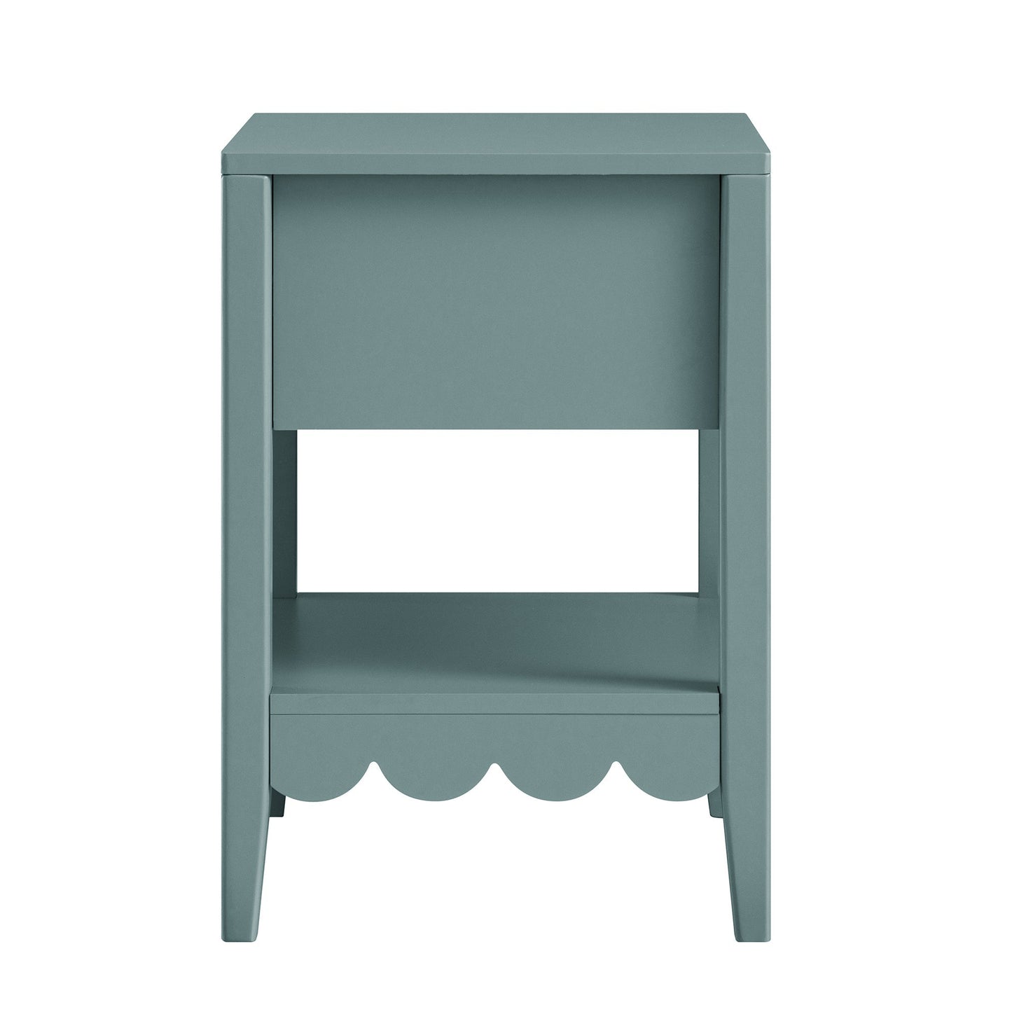 Table de chevet Henley à bords festonnés avec tiroir, épicéa bleu