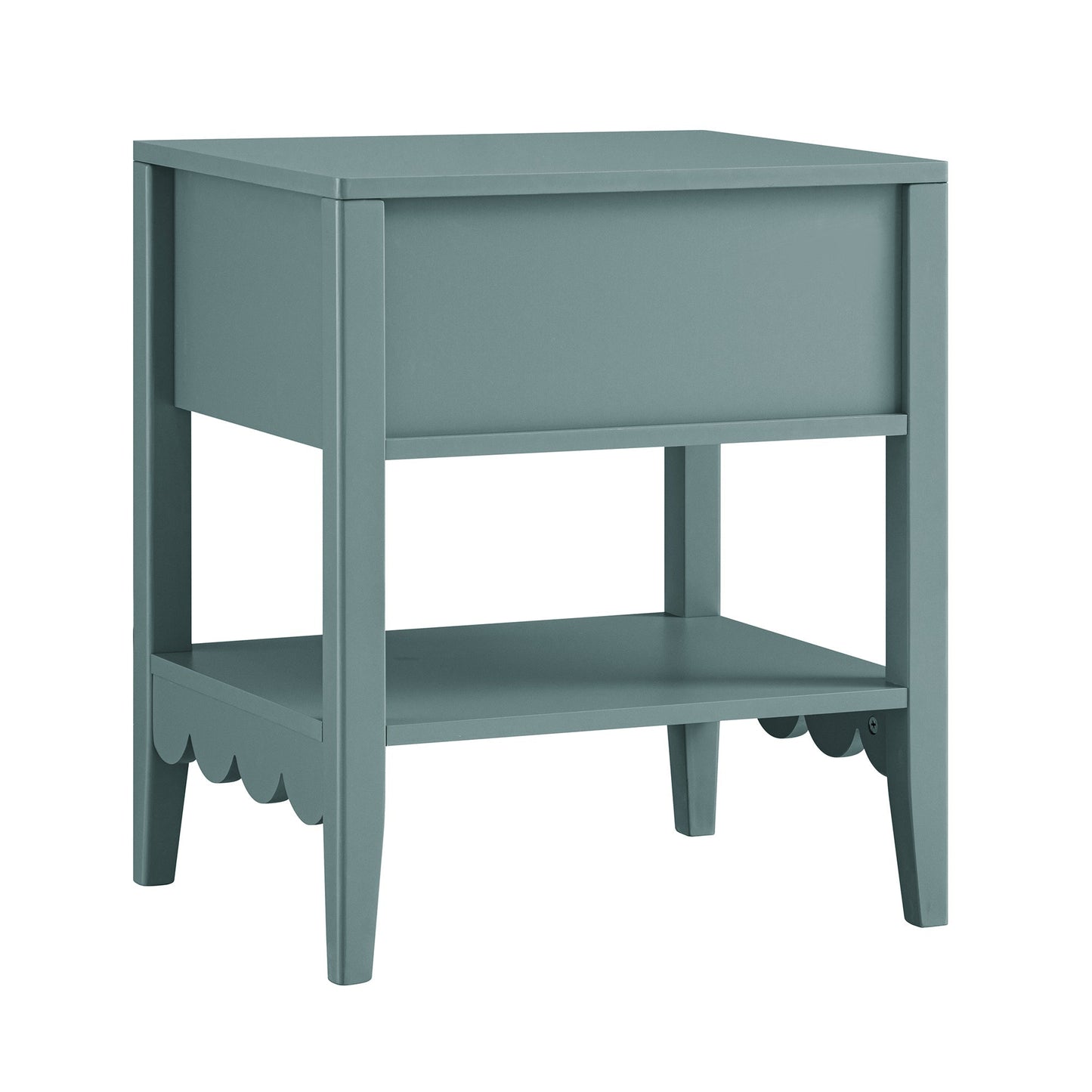Table de chevet Henley à bords festonnés avec tiroir, épicéa bleu