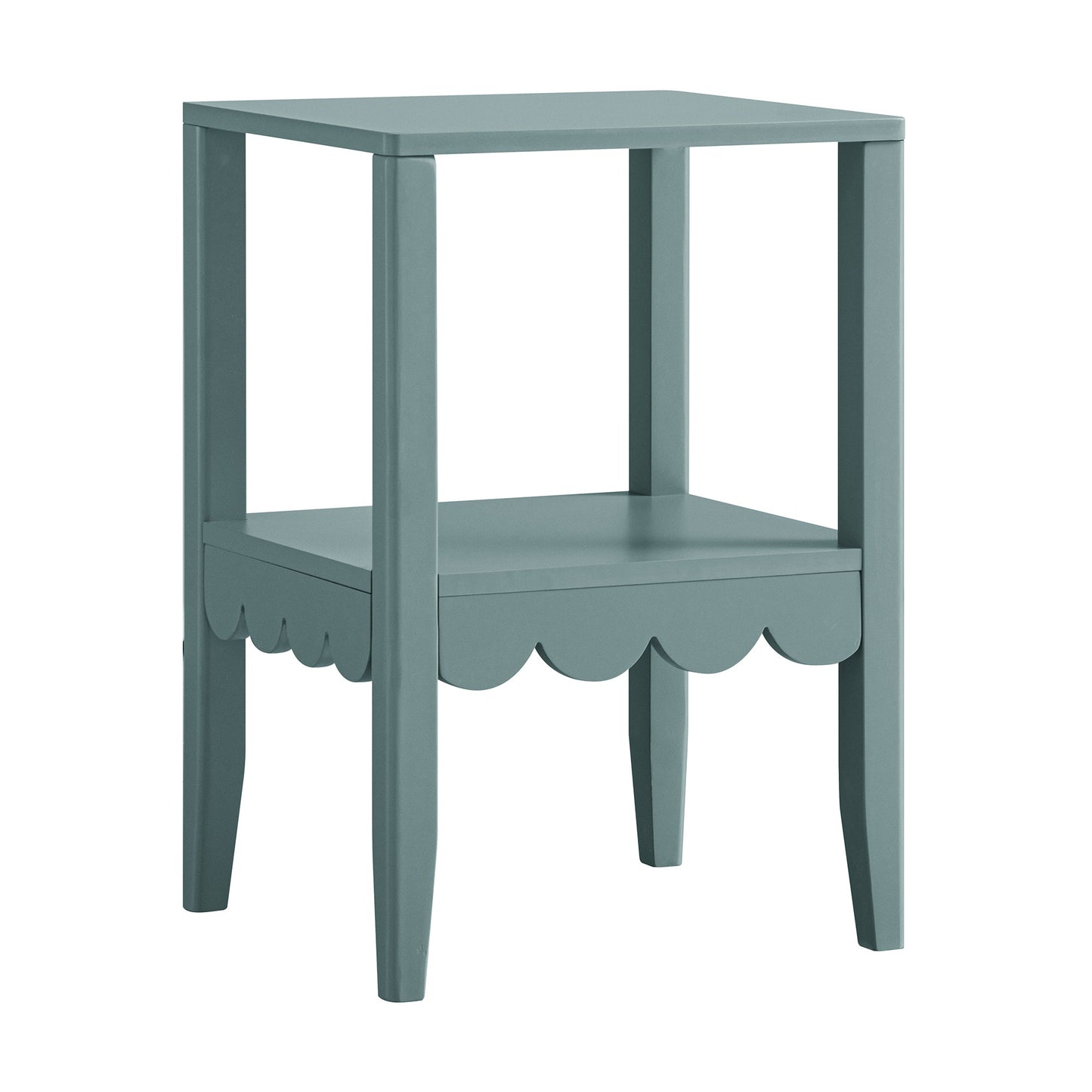 Table d'appoint à bords festonnés Henley, épicéa bleu