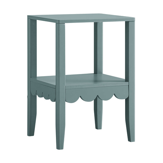 Table d'appoint à bords festonnés Henley, épicéa bleu