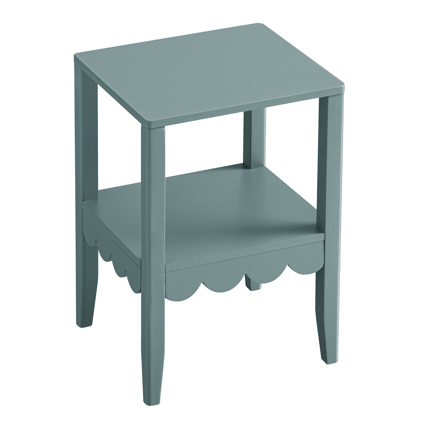 Table d'appoint à bords festonnés Henley, épicéa bleu