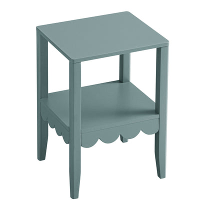 Table d'appoint à bords festonnés Henley, épicéa bleu