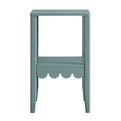 Table d'appoint à bords festonnés Henley, épicéa bleu