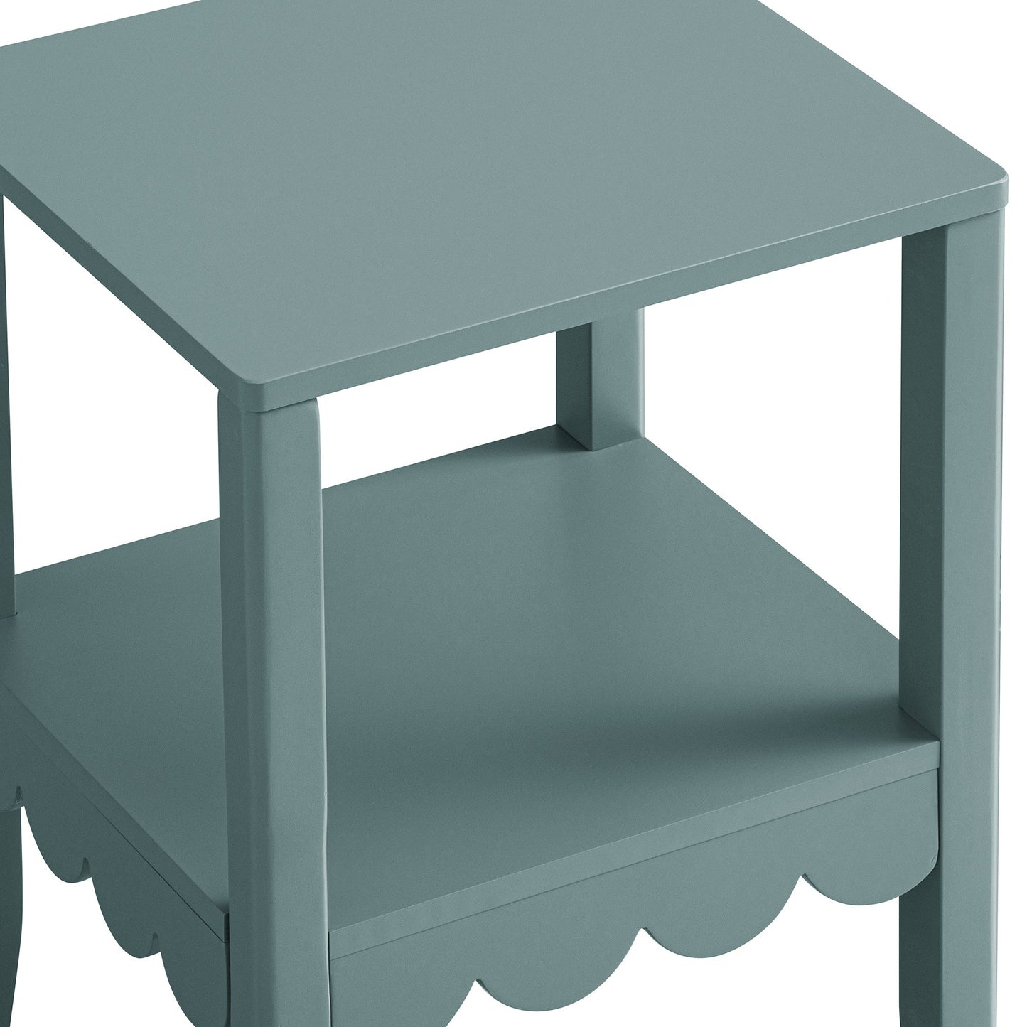 Table d'appoint à bords festonnés Henley, épicéa bleu