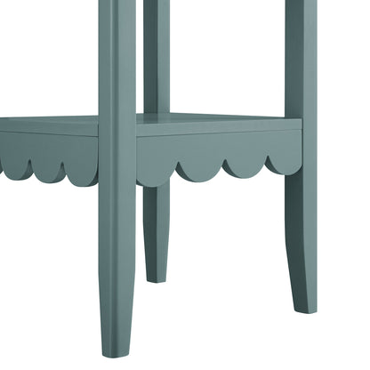 Table d'appoint à bords festonnés Henley, épicéa bleu