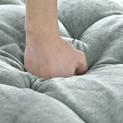 Canapé-lit méridienne en chenille, canapé rembourré avec dossier capitonné et 2 coussins amovibles pour salon