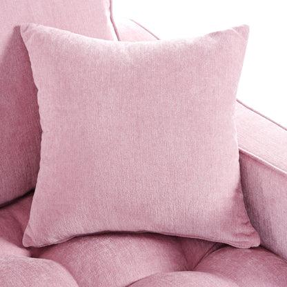 Canapé-lit méridienne en chenille, canapé rembourré avec dossier capitonné et 2 coussins amovibles pour salon