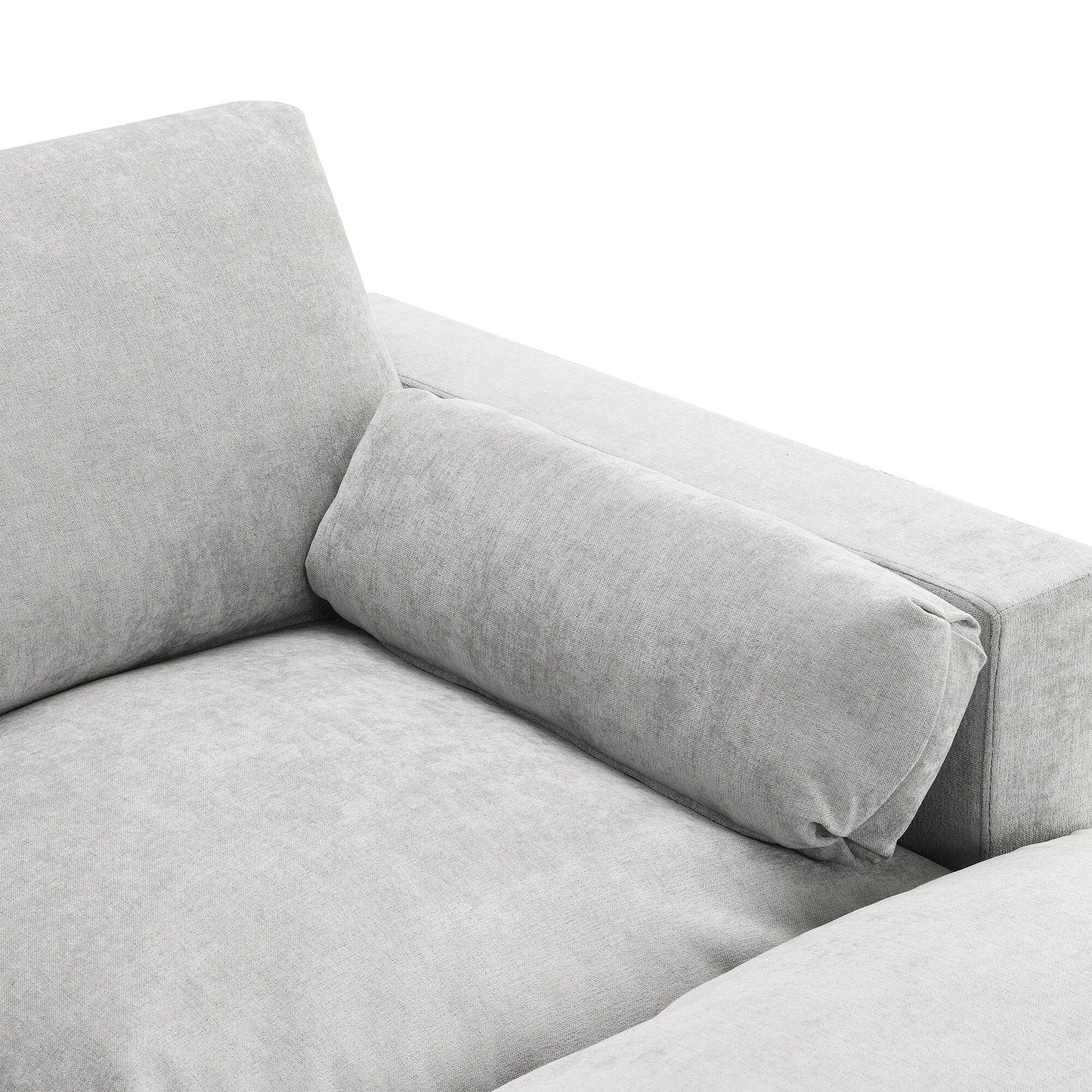 Canapé modulaire sectionnel en chenille avec poches de rangement, ensemble de canapé en U 5 places avec coussins, canapé Cloud avec 2 poufs amovibles