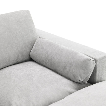 Canapé modulaire sectionnel en chenille avec poches de rangement, ensemble de canapé en U 5 places avec coussins, canapé Cloud avec 2 poufs amovibles