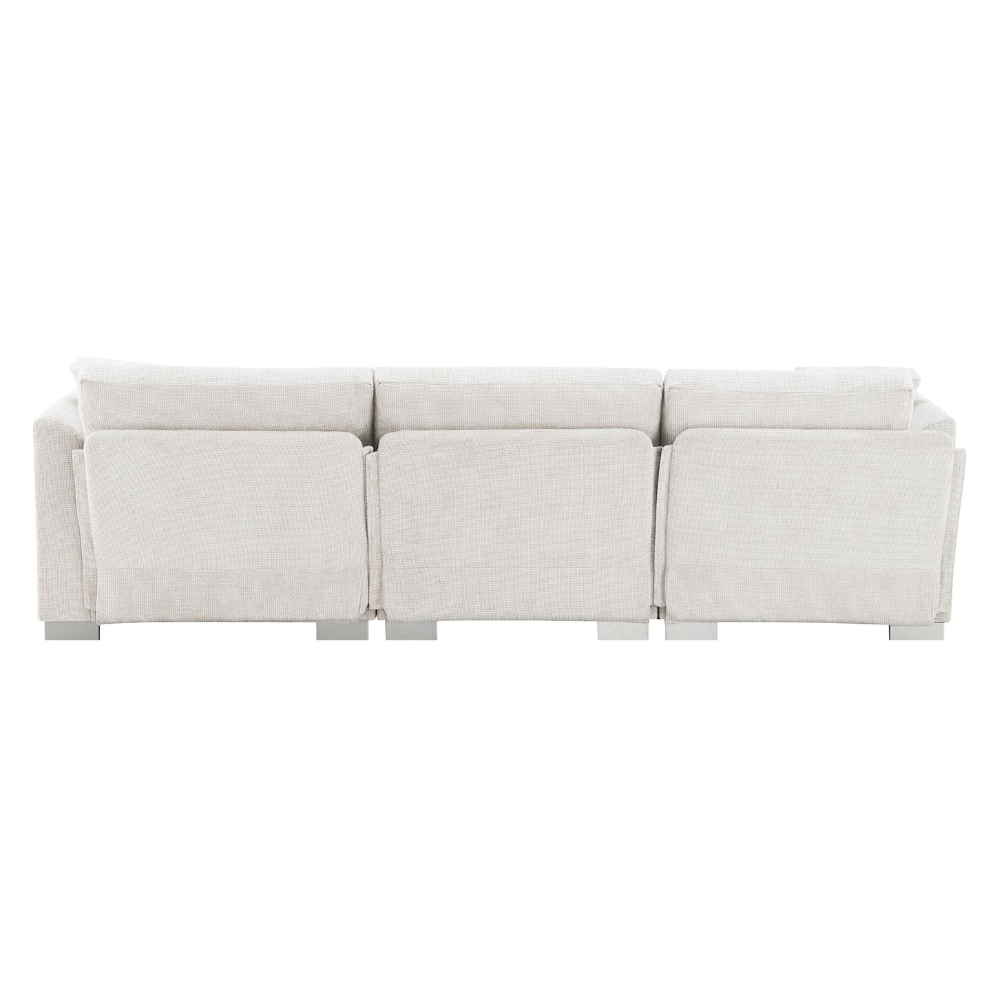 Canapé d'angle Cloud, ensemble de canapé de luxe en forme de L avec 2 coussins offerts, mobilier d'intérieur 4 places en chenille avec méridienne surdimensionnée