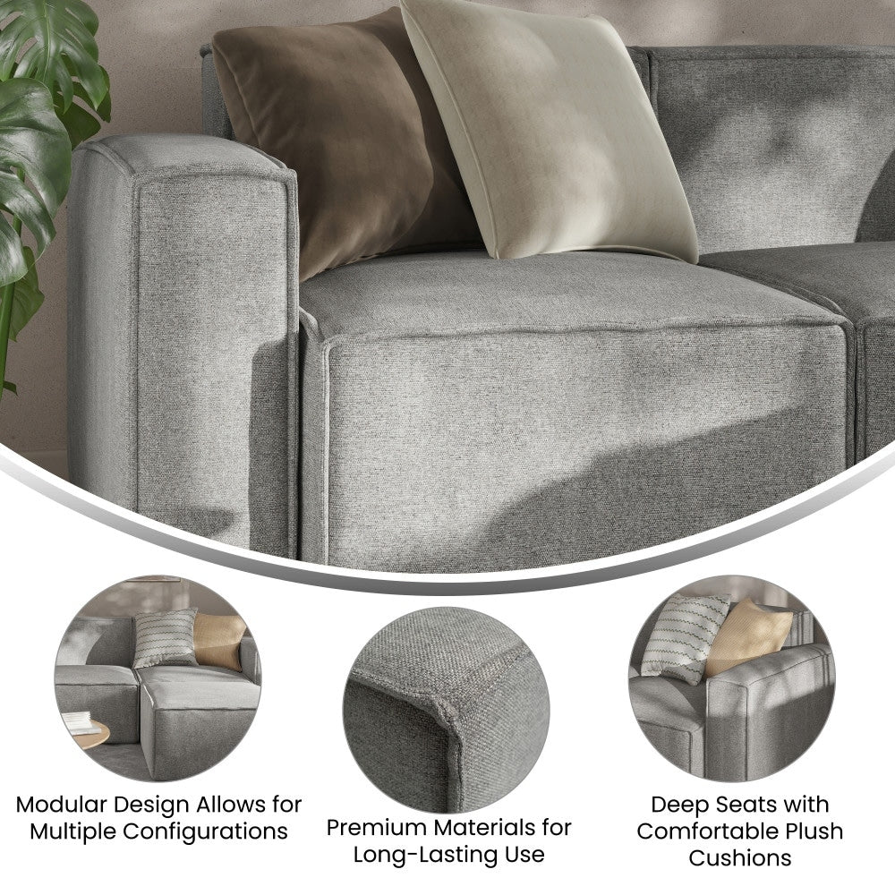 Canapé sectionnel modulaire contemporain, chaise côté gauche avec accoudoir