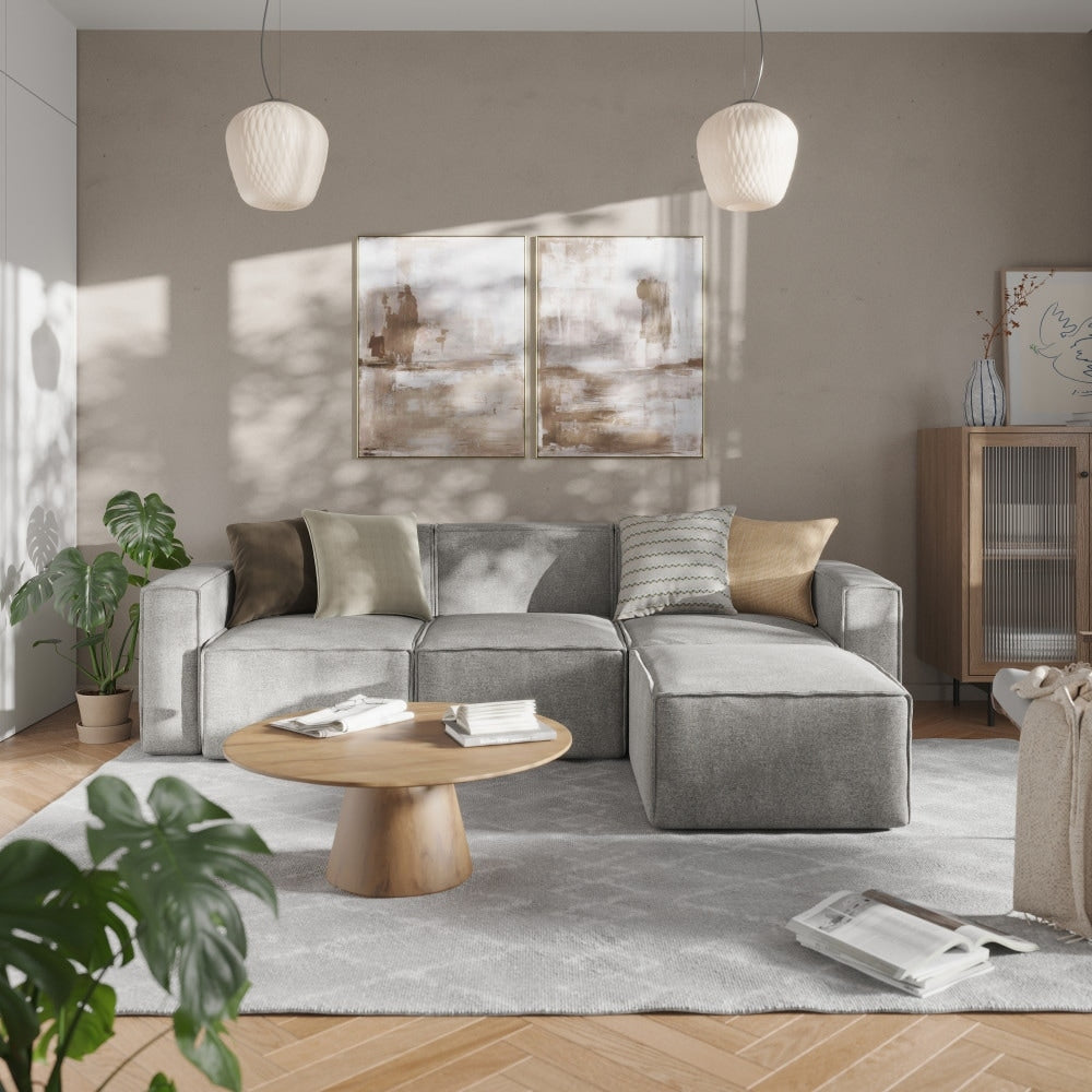 Canapé sectionnel modulaire contemporain, chaise côté gauche avec accoudoir