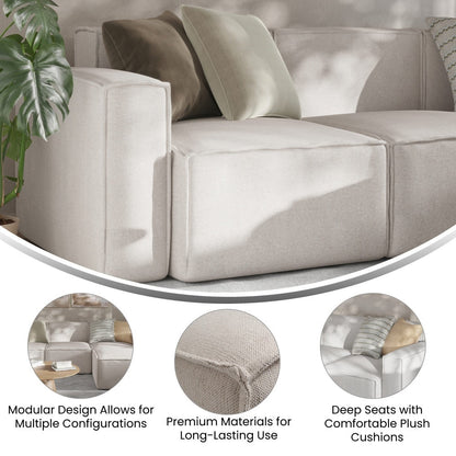 Canapé sectionnel modulaire contemporain, chaise côté gauche avec accoudoir