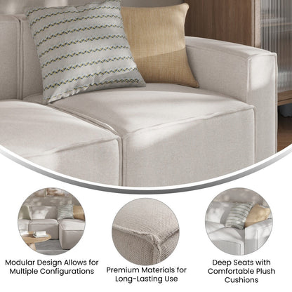 Canapé sectionnel modulaire contemporain, chaise côté droit avec accoudoir