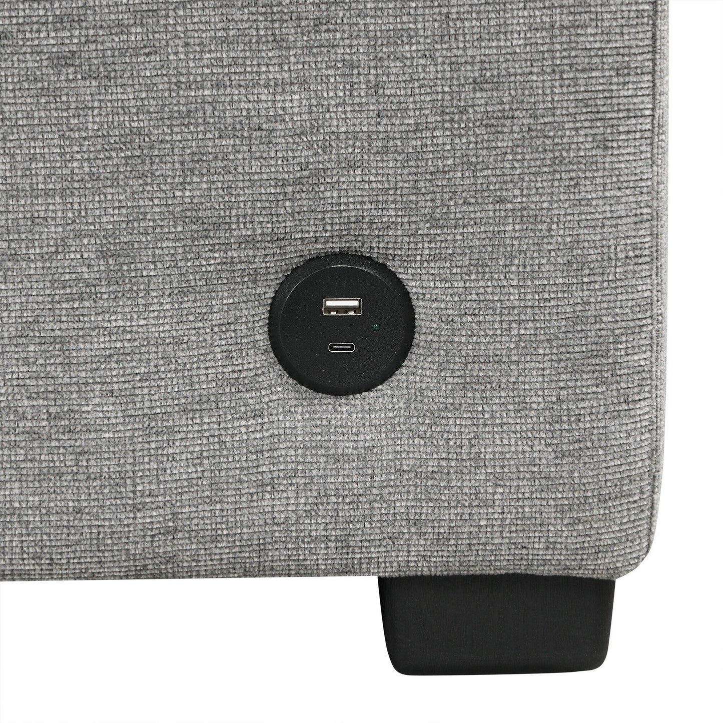 Canapé convertible en U avec lit gigogne, ports USB et porte-gobelets pour le salon
