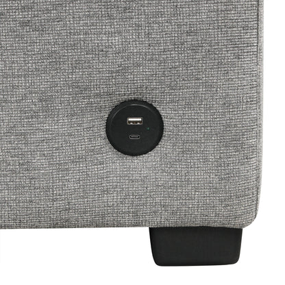 Canapé convertible en U avec lit gigogne, ports USB et porte-gobelets pour le salon