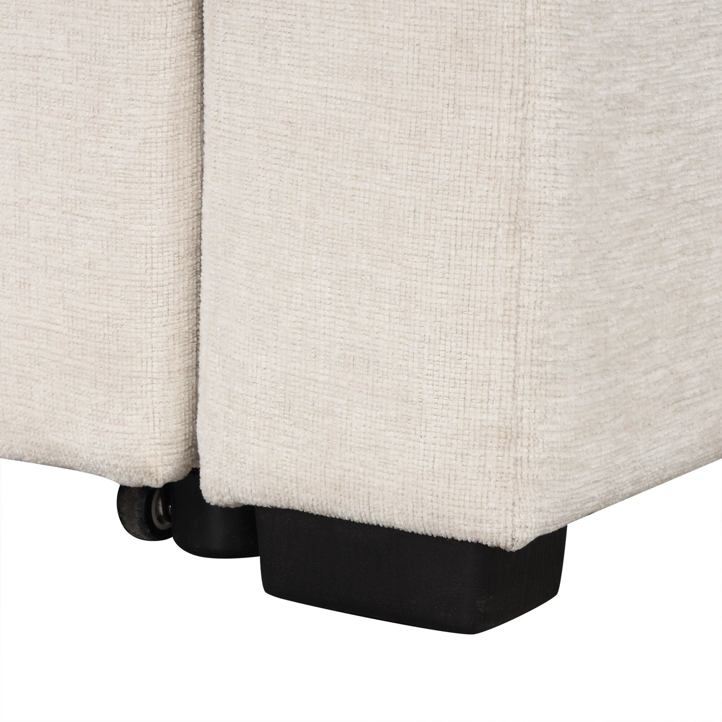 Canapé convertible en U avec lit gigogne, ports USB et porte-gobelets pour le salon