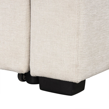 Canapé convertible en U avec lit gigogne, ports USB et porte-gobelets pour le salon