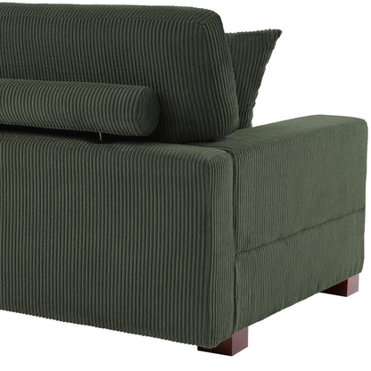 Canapé modulable sectionnel en velours côtelé avec oreillers