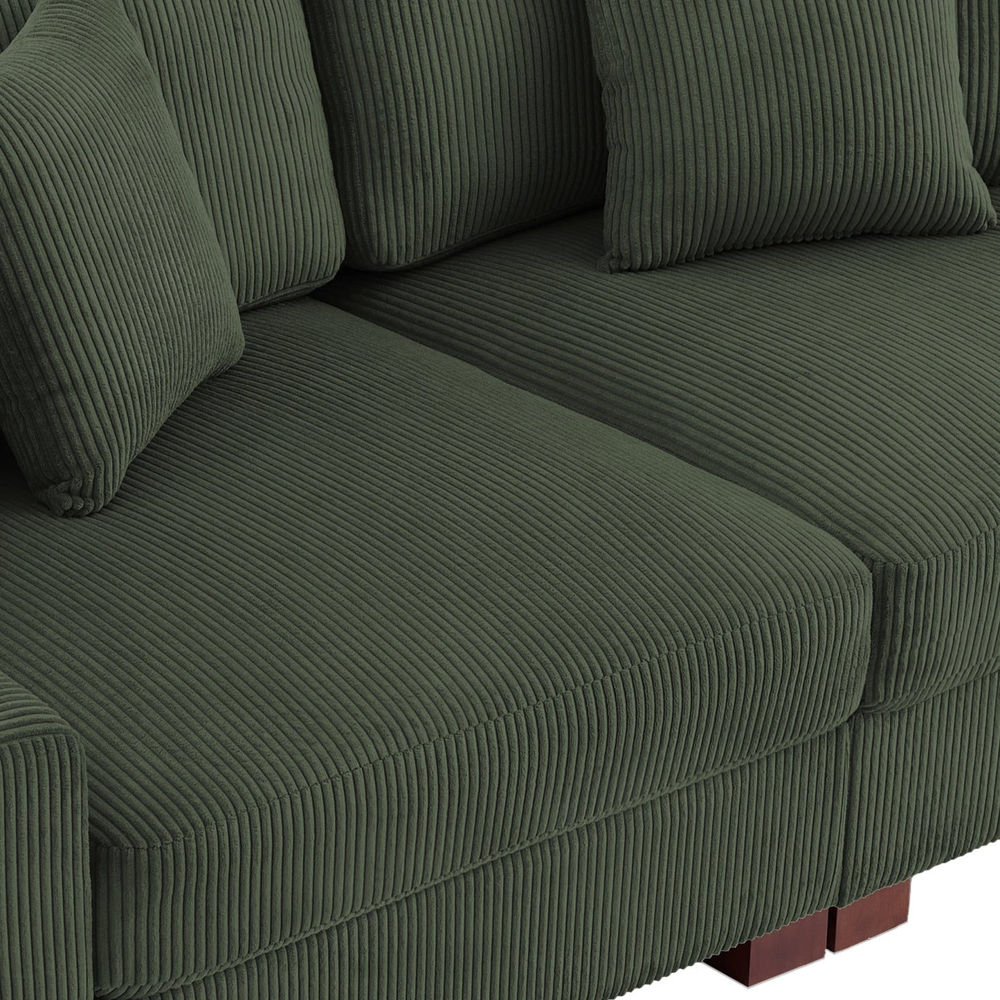 Canapé modulable sectionnel en velours côtelé avec oreillers