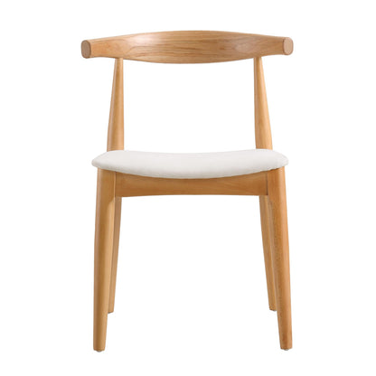 Ensemble de 2 chaises de salle à manger Arley en bois de hêtre, naturel et beige