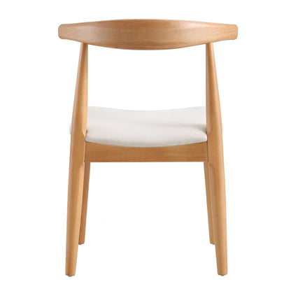 Ensemble de 2 chaises de salle à manger Arley en bois de hêtre, naturel et beige