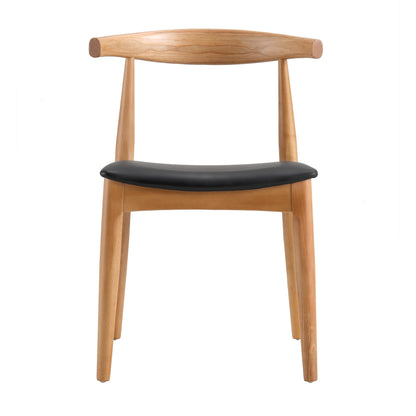 Ensemble de 2 chaises de salle à manger Arley en bois de hêtre, naturel et noir