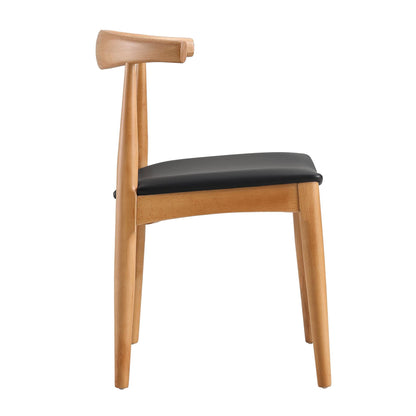 Ensemble de 2 chaises de salle à manger Arley en bois de hêtre, naturel et noir