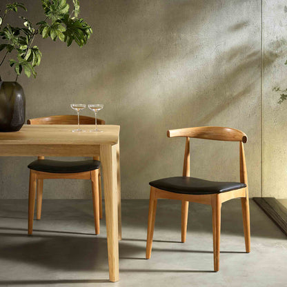 Ensemble de 2 chaises de salle à manger Arley en bois de hêtre, naturel et noir