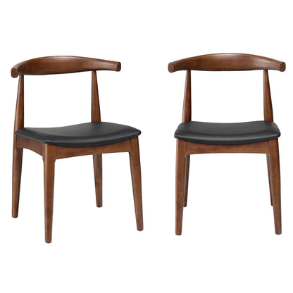 Ensemble de 2 chaises de salle à manger Arley en bois de hêtre, noyer et noir