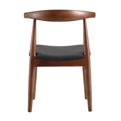 Ensemble de 2 chaises de salle à manger Arley en bois de hêtre, noyer et noir