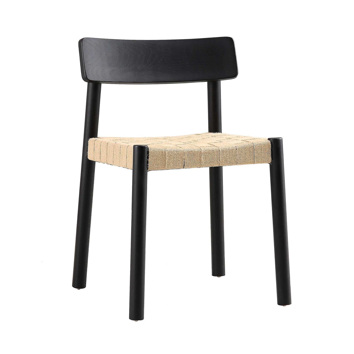 Ensemble de 2 chaises de salle à manger Ditton en bois d'orme et jute, noir