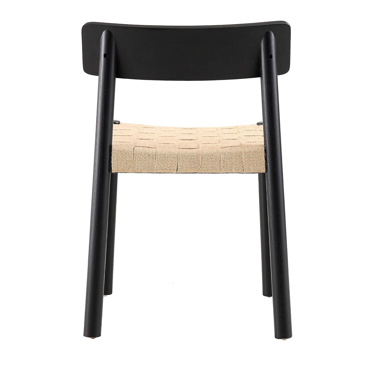 Ensemble de 2 chaises de salle à manger Ditton en bois d'orme et jute, noir