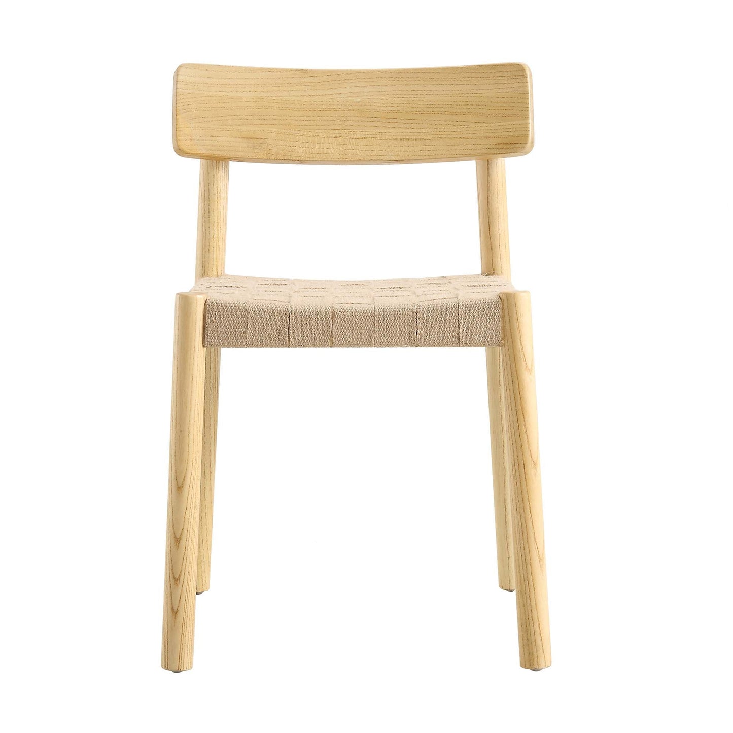 Ensemble de 2 chaises de salle à manger Ditton en bois d'orme et jute, couleur naturelle