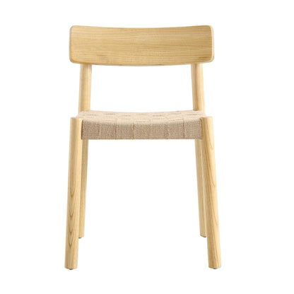 Ensemble de 2 chaises de salle à manger Ditton en bois d'orme et jute, couleur naturelle