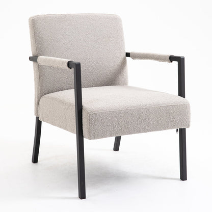 Chaise d'appoint Hatton avec cadre en acier et boucle (gris)