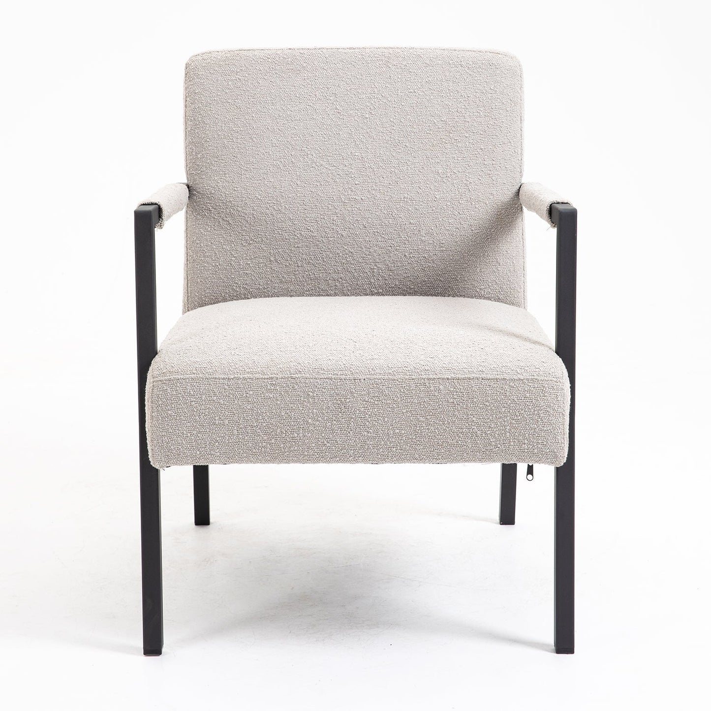 Chaise d'appoint Hatton avec cadre en acier et boucle (gris)