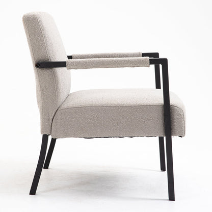 Chaise d'appoint Hatton avec cadre en acier et boucle (gris)
