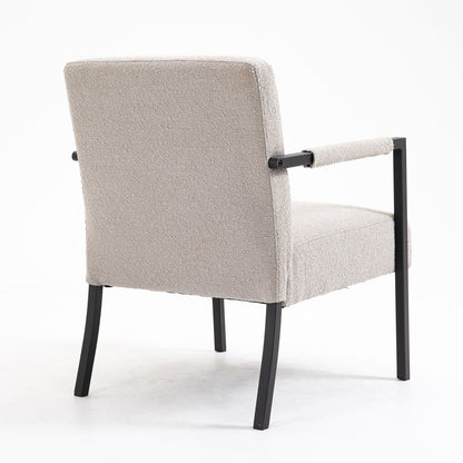 Chaise d'appoint Hatton avec cadre en acier et boucle (gris)