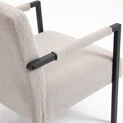 Chaise d'appoint Hatton avec cadre en acier et boucle (gris)