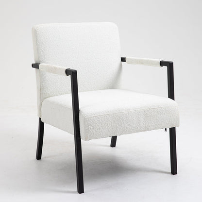 Chaise d'appoint Hatton avec cadre en acier et boucle (blanche)