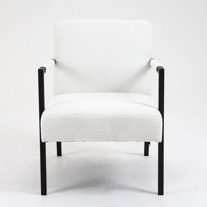 Chaise d'appoint Hatton avec cadre en acier et boucle (blanche)
