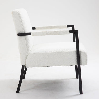 Chaise d'appoint Hatton avec cadre en acier et boucle (blanche)
