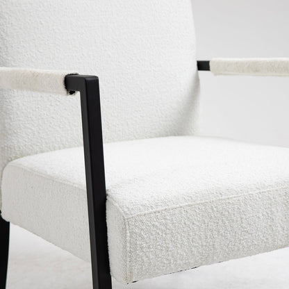 Chaise d'appoint Hatton avec cadre en acier et boucle (blanche)