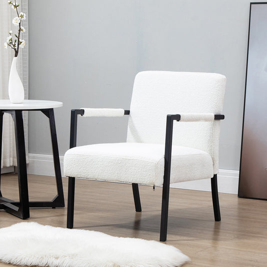 Chaise d'appoint Hatton avec cadre en acier et boucle (blanche)