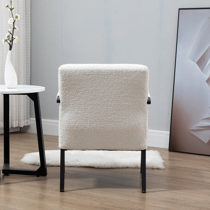 Chaise d'appoint Hatton avec cadre en acier et boucle (blanche)