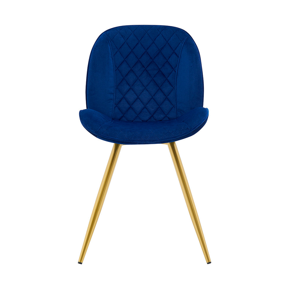 Ensemble de 2 chaises de salle à manger Cosford Diamond Stitch (velours bleu)