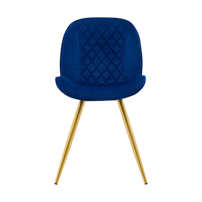 Ensemble de 2 chaises de salle à manger Cosford Diamond Stitch (velours bleu)