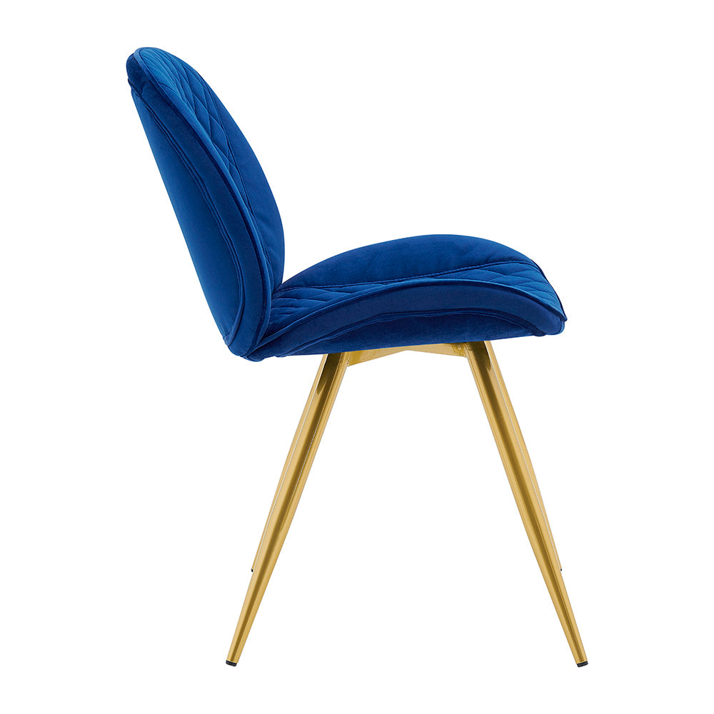 Ensemble de 2 chaises de salle à manger Cosford Diamond Stitch (velours bleu)